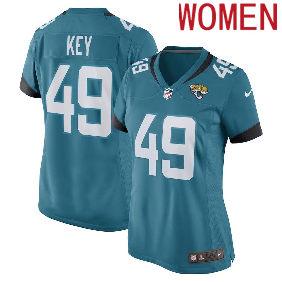 Women Jacksonville Jaguars 49 Arden Key Nike Teal Game Player NFL Jersey